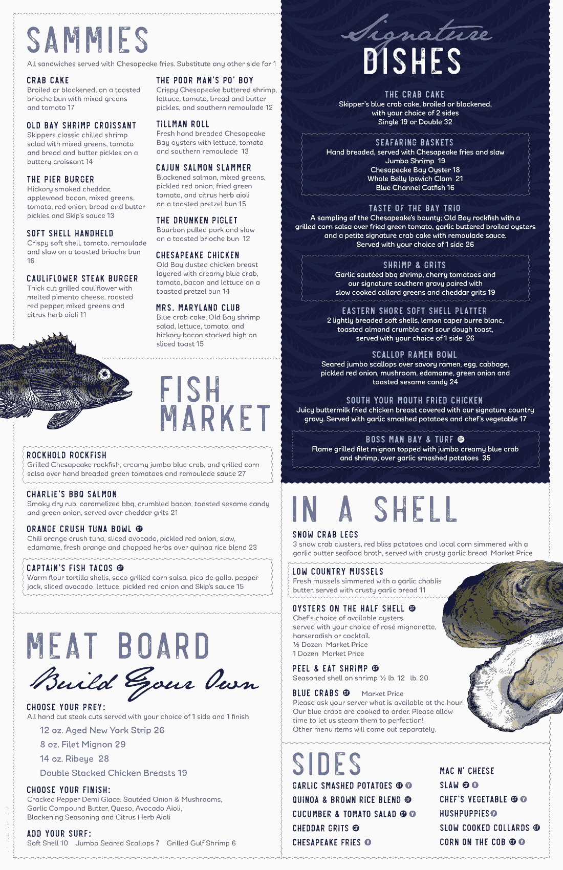 Dinner Menu Skipper's Pier Waterfront Restaurant, Deale, Maryland