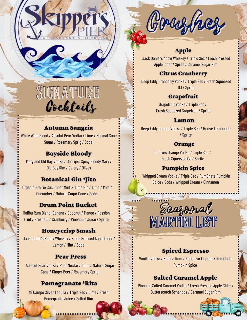 Drink menu