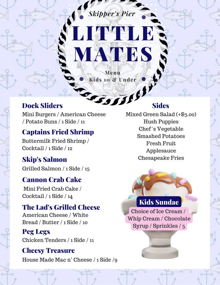 Kids menu